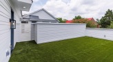 a backyard with grass