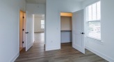 a room with white cabinets